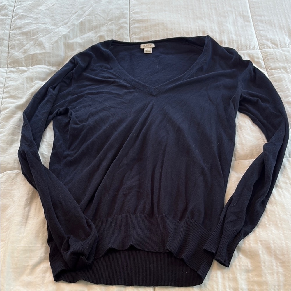 J. Crew Blue Fitted Long Sleeve Tee